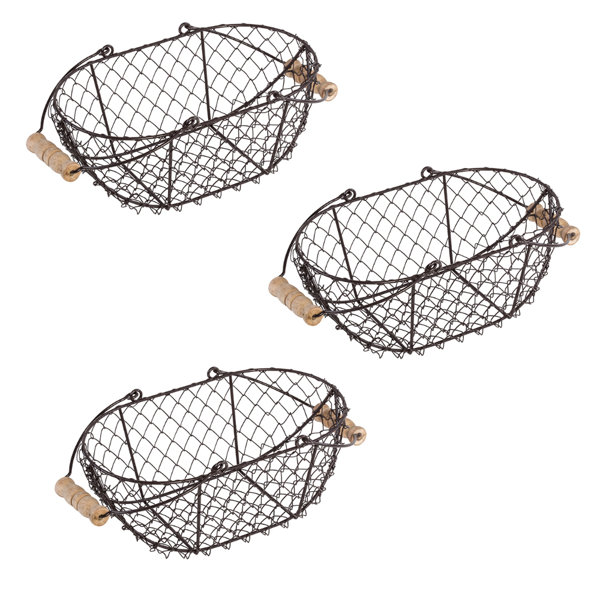 17 Stories Meta/Wire Basket Set Wayfair